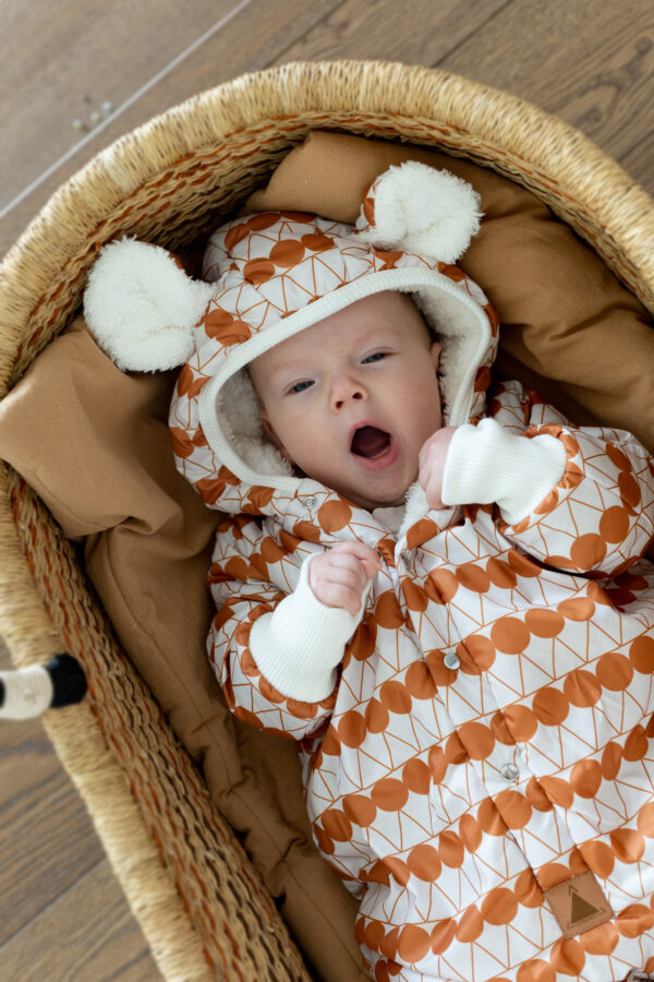 Talvekombe teddy-voodriga beebidele ja lastele - Oranžid täpid - Image 2