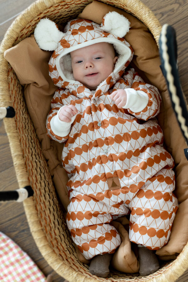 Talvekombe teddy-voodriga beebidele ja lastele - Oranžid täpid - Image 3